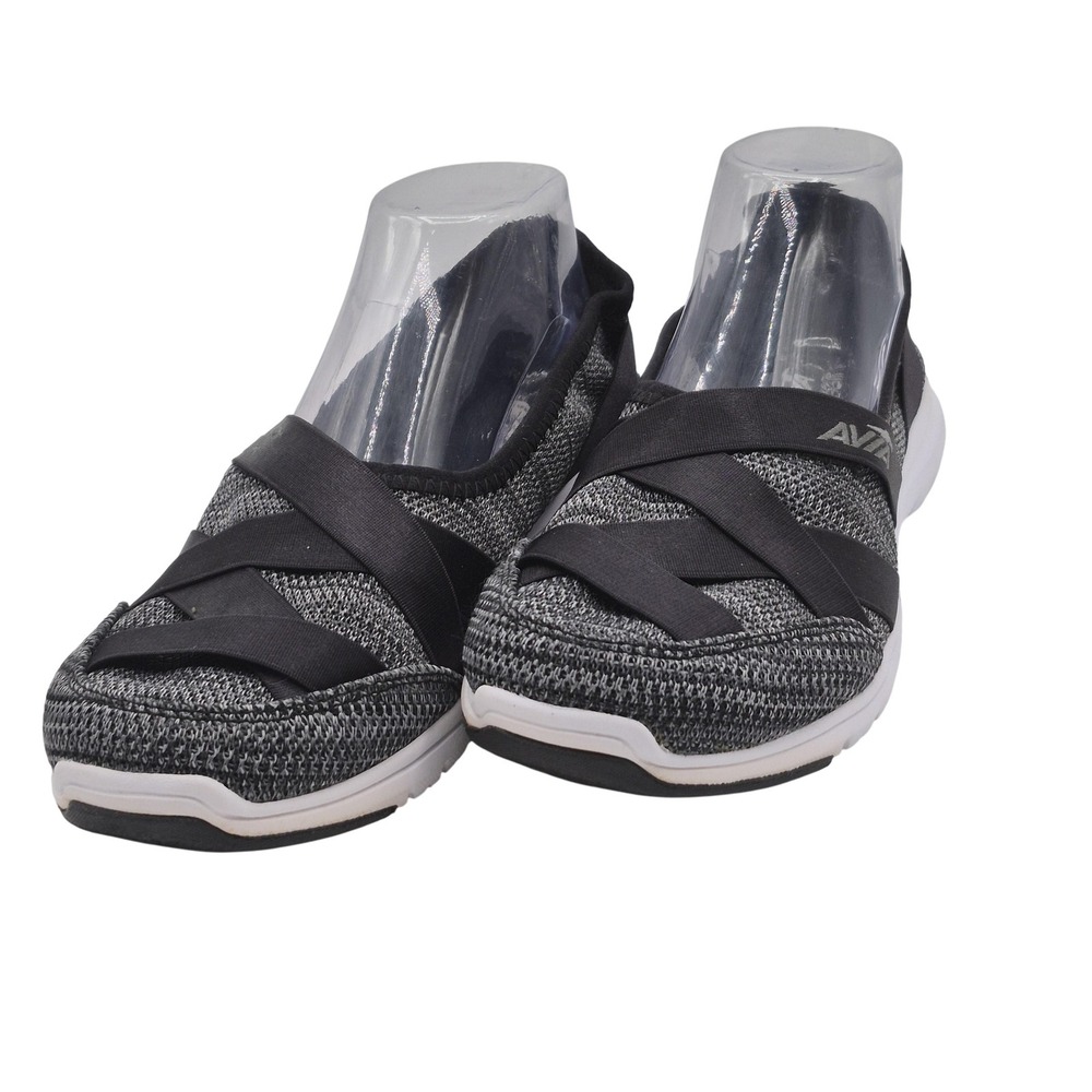 Avia Shoes Womens Size 9 Black Gray Avi-Aura Slip On Walking Cross Strap A331WBV
